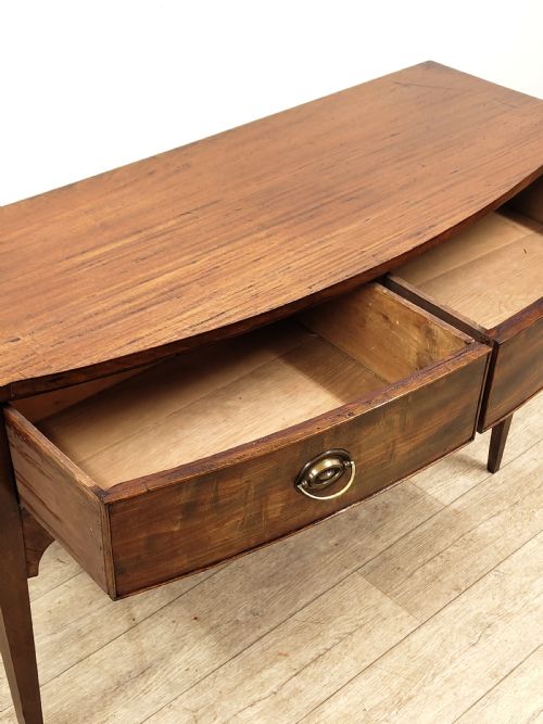 ANTIQUE 19TH CENTURY MAHOGANY BOW FRONT HALL SIDE CONSOLE TABLE - ADDITIONAL PHOTO 12
