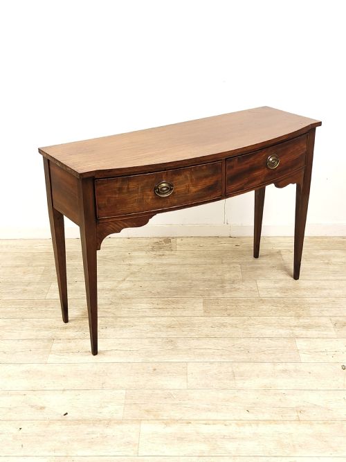 antique 19th century mahogany bow front hall side console table - CATEGORY: ANTIQUE TABLES - DATED 19TH CENTURY