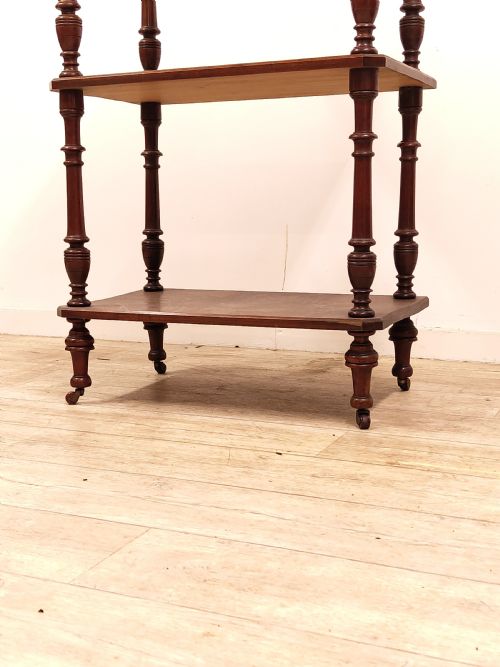 ANTIQUE VICTORIAN SOLID MAHOGANY FREESTANDING WHATNOT - ADDITIONAL PHOTO 1