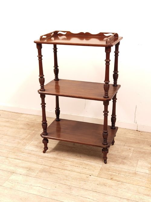 ANTIQUE VICTORIAN SOLID MAHOGANY FREESTANDING WHATNOT - ADDITIONAL PHOTO 8