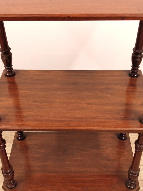 ANTIQUE VICTORIAN SOLID MAHOGANY FREESTANDING WHATNOT - ADDITIONAL PHOTO 2