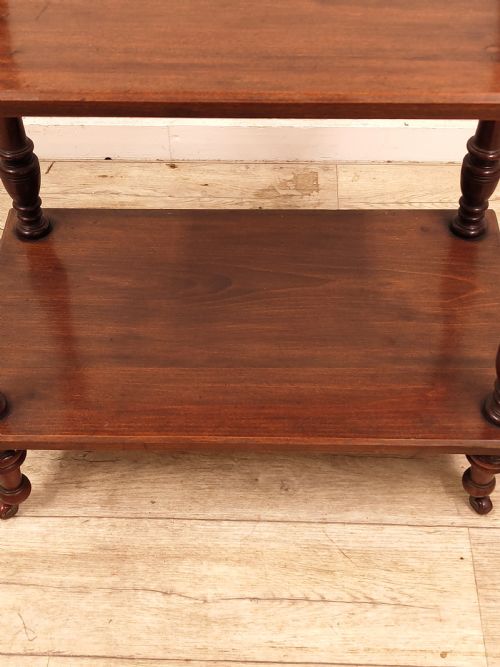 ANTIQUE VICTORIAN SOLID MAHOGANY FREESTANDING WHATNOT - ADDITIONAL PHOTO 3