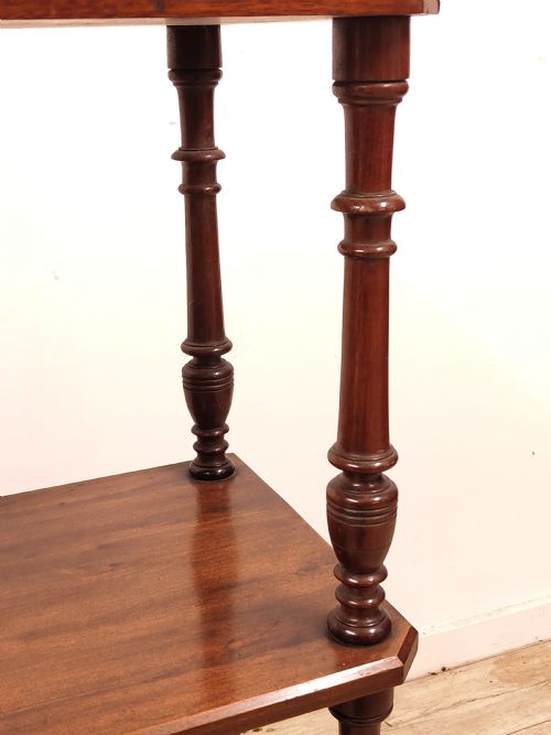 ANTIQUE VICTORIAN SOLID MAHOGANY FREESTANDING WHATNOT - ADDITIONAL PHOTO 5