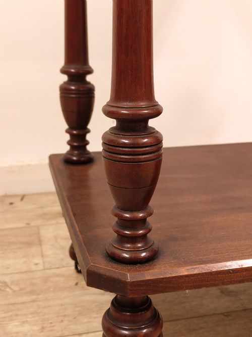 ANTIQUE VICTORIAN SOLID MAHOGANY FREESTANDING WHATNOT - ADDITIONAL PHOTO 6