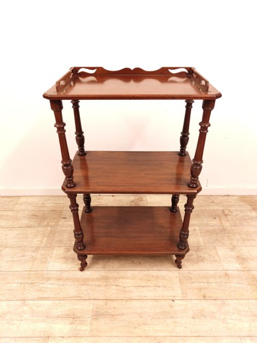 ANTIQUE VICTORIAN SOLID MAHOGANY FREESTANDING WHATNOT - ADDITIONAL PHOTO 7