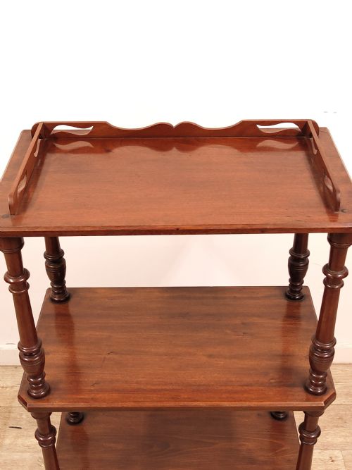 ANTIQUE VICTORIAN SOLID MAHOGANY FREESTANDING WHATNOT - ADDITIONAL PHOTO 9
