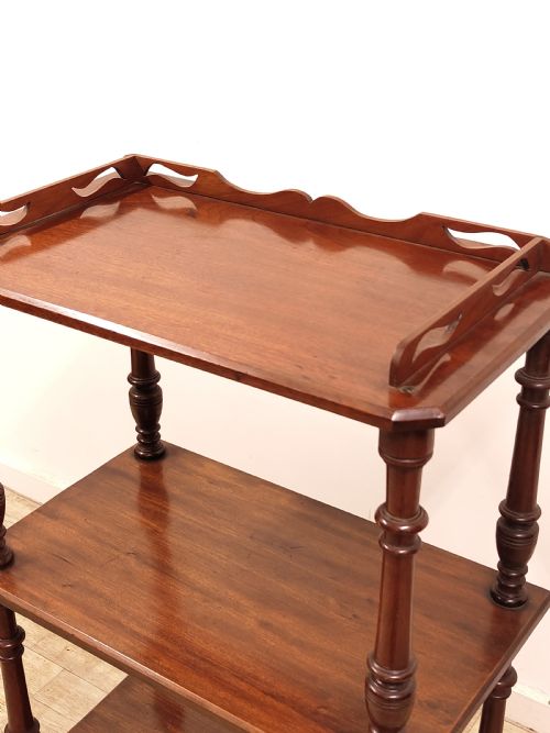 ANTIQUE VICTORIAN SOLID MAHOGANY FREESTANDING WHATNOT - ADDITIONAL PHOTO 10