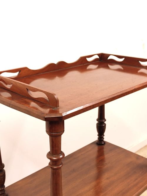 ANTIQUE VICTORIAN SOLID MAHOGANY FREESTANDING WHATNOT - ADDITIONAL PHOTO 11