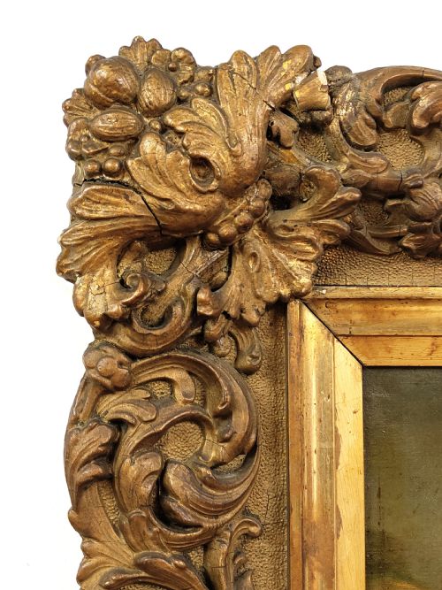 LARGE ANTIQUE 18TH CENTURY RELIGIOUS ITALIAN OLD MASTER OIL PAINTING ROCOCO FRAME ON CANVAS AFTER LAVINIA FONTANA - ADDITIONAL PHOTO 4