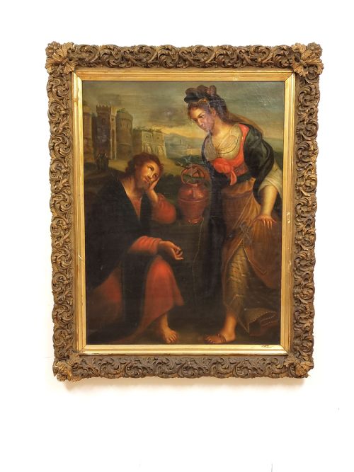 large antique 18th century religious italian old master oil painting rococo frame on canvas after lavinia fontana - CATEGORY: ANTIQUE ART - DATED GEORGIAN