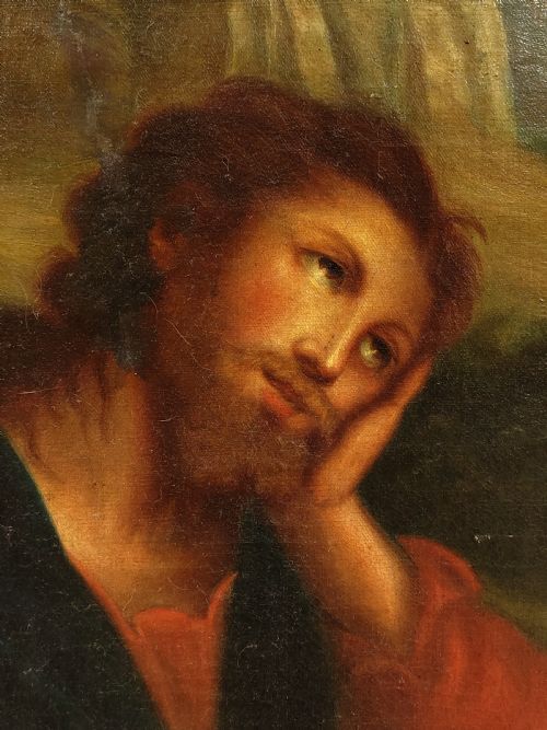 LARGE ANTIQUE 18TH CENTURY RELIGIOUS ITALIAN OLD MASTER OIL PAINTING ROCOCO FRAME ON CANVAS AFTER LAVINIA FONTANA - ADDITIONAL PHOTO 10