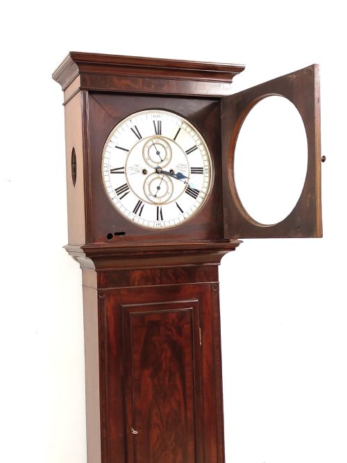 ANTIQUE REGENCY MAHOGANY 8 DAY LONG CASE GRANDFATHER CLOCK BY JOHN TODD OF GLASGOW - ADDITIONAL PHOTO 6