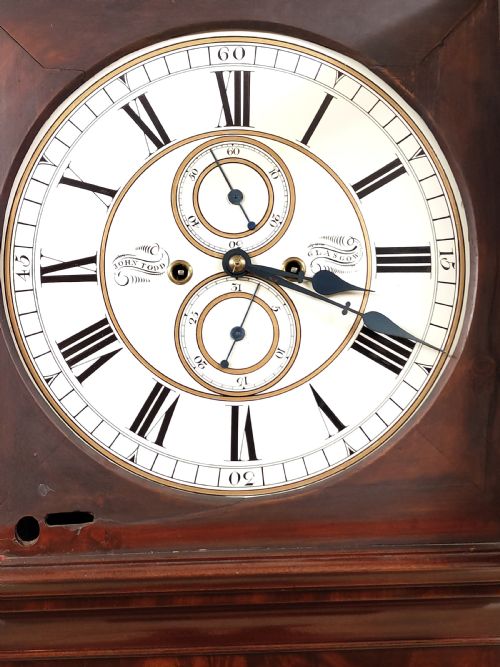 ANTIQUE REGENCY MAHOGANY 8 DAY LONG CASE GRANDFATHER CLOCK BY JOHN TODD OF GLASGOW - ADDITIONAL PHOTO 1