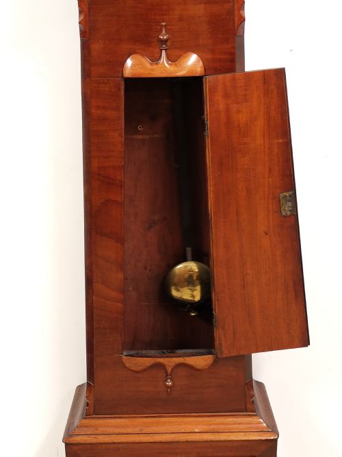 ANTIQUE WILLIAM IV SATIN MAHOGANY 8 DAY DRUM HEAD LONGCASE GRANDFATHER CLOCK BY W TAYLOR OF GLASGOW - ADDITIONAL PHOTO 1