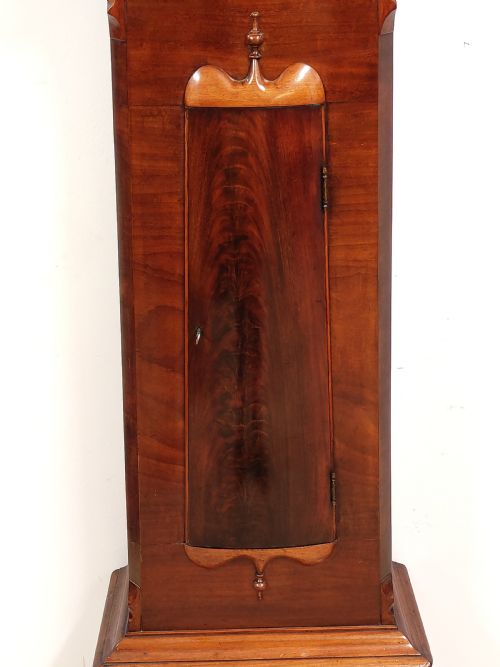 ANTIQUE WILLIAM IV SATIN MAHOGANY 8 DAY DRUM HEAD LONGCASE GRANDFATHER CLOCK BY W TAYLOR OF GLASGOW - ADDITIONAL PHOTO 13
