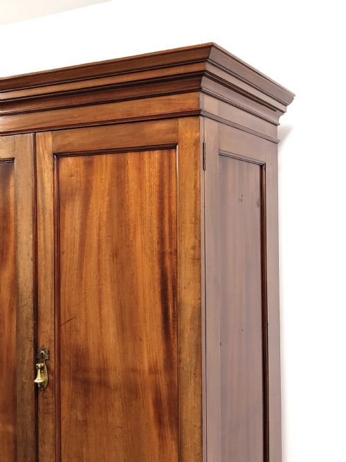 ANTIQUE EDWARDIAN WALNUT LINEN PRESS WARDROBE ARMOIRE COMPACTUM - ADDITIONAL PHOTO 3