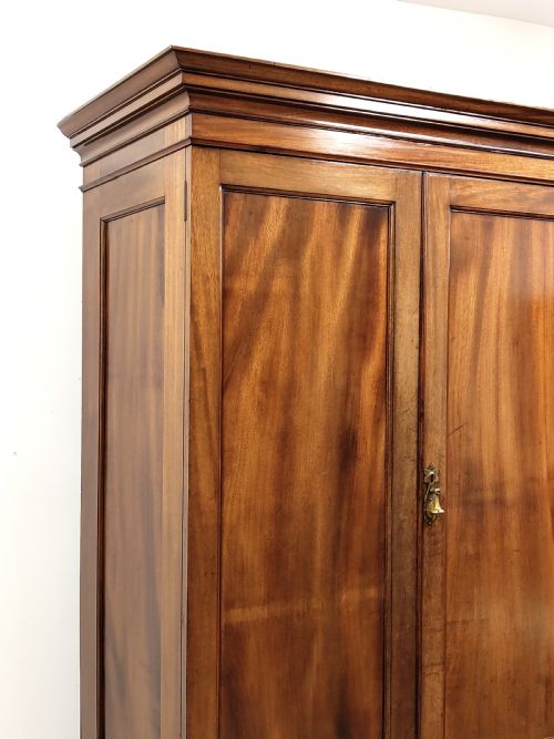 ANTIQUE EDWARDIAN WALNUT LINEN PRESS WARDROBE ARMOIRE COMPACTUM - ADDITIONAL PHOTO 4