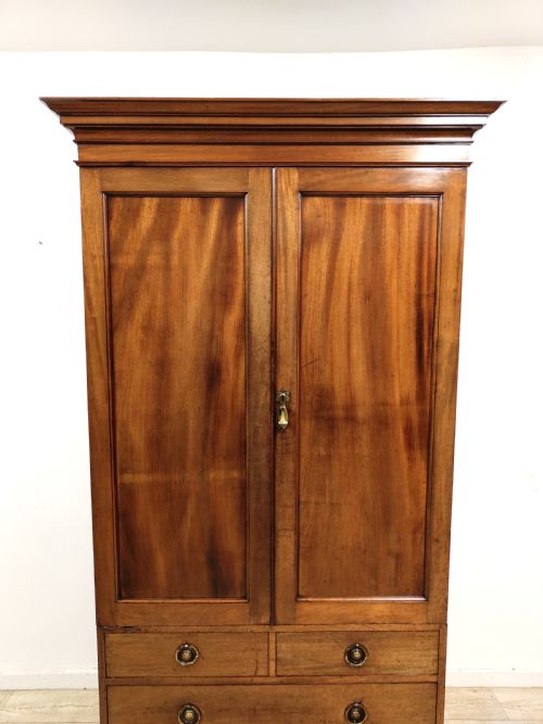 ANTIQUE EDWARDIAN WALNUT LINEN PRESS WARDROBE ARMOIRE COMPACTUM - ADDITIONAL PHOTO 6