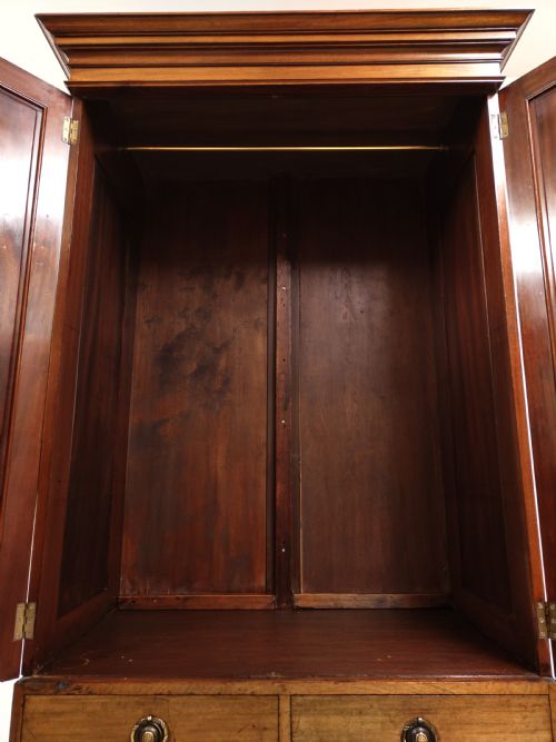ANTIQUE EDWARDIAN WALNUT LINEN PRESS WARDROBE ARMOIRE COMPACTUM - ADDITIONAL PHOTO 9