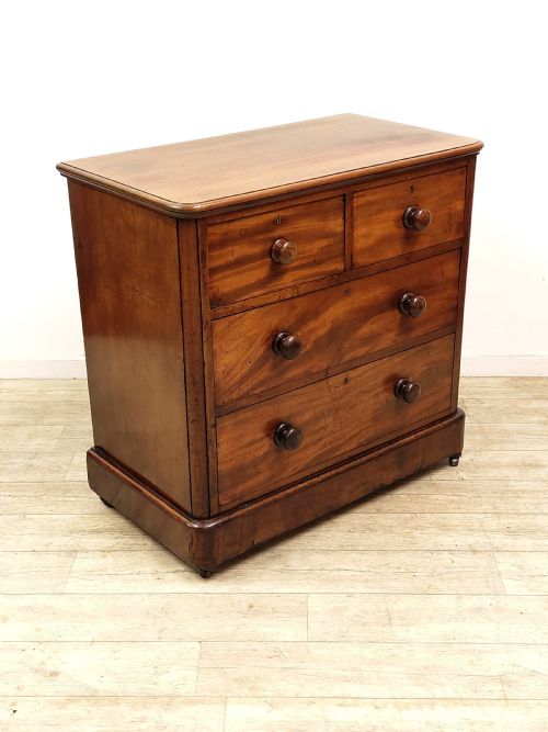 ANTIQUE VICTORIAN SOLID MAHOGANY CHEST OF DRAWERS BY JAS SHOOLBRED CO - ADDITIONAL PHOTO 1