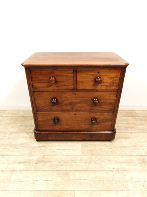 ANTIQUE VICTORIAN SOLID MAHOGANY CHEST OF DRAWERS BY JAS SHOOLBRED CO - ADDITIONAL PHOTO 2