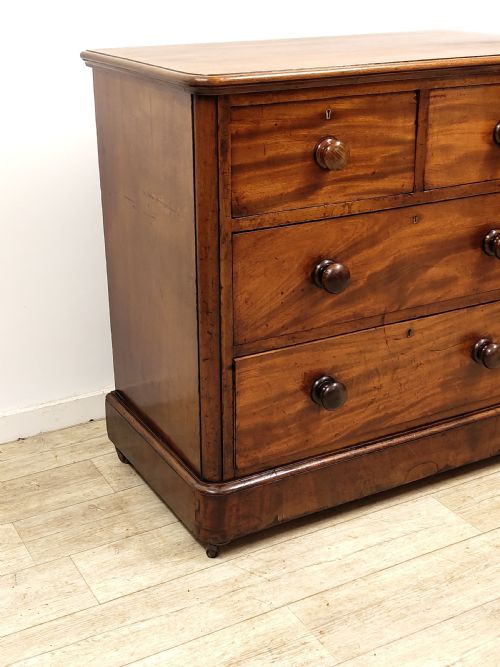 ANTIQUE VICTORIAN SOLID MAHOGANY CHEST OF DRAWERS BY JAS SHOOLBRED CO - ADDITIONAL PHOTO 3