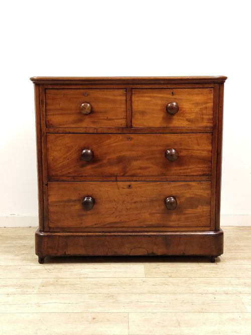 antique victorian solid mahogany chest of drawers by jas shoolbred co - CATEGORY: ANTIQUE CHEST OF DRAWERS - DATED VICTORIAN