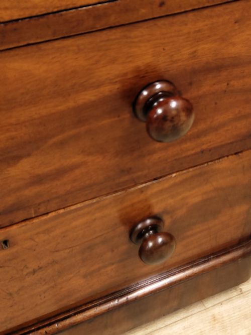 ANTIQUE VICTORIAN SOLID MAHOGANY CHEST OF DRAWERS BY JAS SHOOLBRED CO - ADDITIONAL PHOTO 8