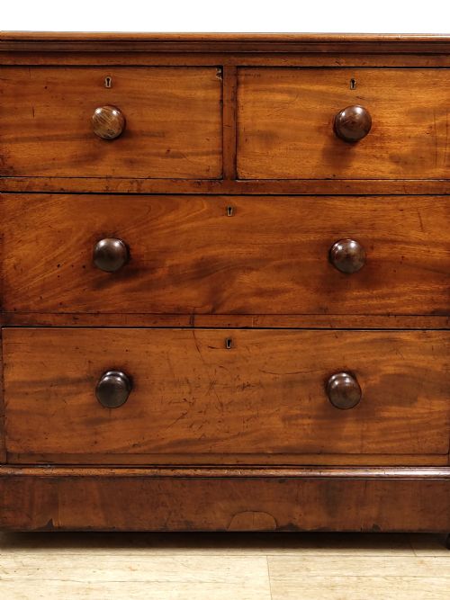ANTIQUE VICTORIAN SOLID MAHOGANY CHEST OF DRAWERS BY JAS SHOOLBRED CO - ADDITIONAL PHOTO 9
