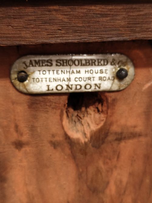 ANTIQUE VICTORIAN SOLID MAHOGANY CHEST OF DRAWERS BY JAS SHOOLBRED CO - ADDITIONAL PHOTO 13