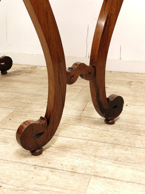 ANTIQUE EARLY 19TH CENTURY ROSEWOOD CONSOLE SIDE HALL TABLE - ADDITIONAL PHOTO 4