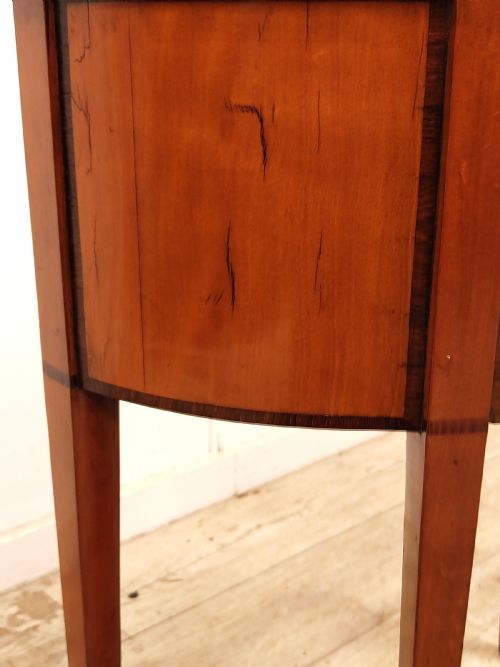 ANTIQUE LATE 18TH CENTURY SATINWOOD FOLD OVER DEMI LUNE GAMES TABLE - ADDITIONAL PHOTO 10