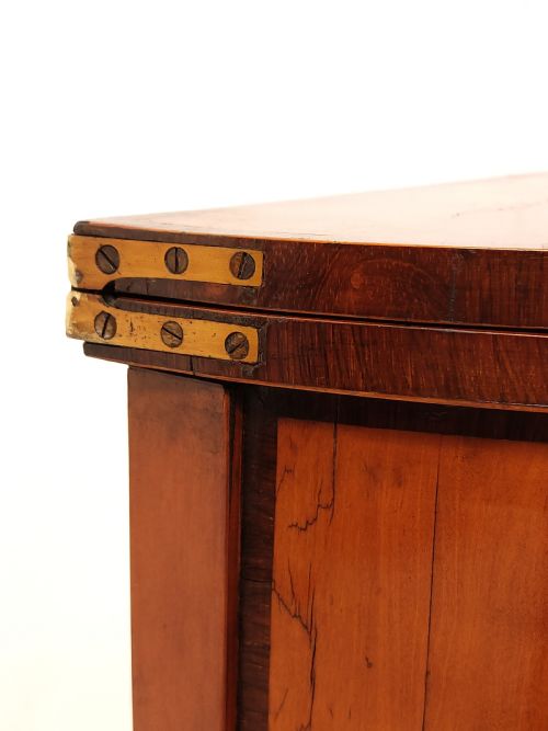 ANTIQUE LATE 18TH CENTURY SATINWOOD FOLD OVER DEMI LUNE GAMES TABLE - ADDITIONAL PHOTO 14