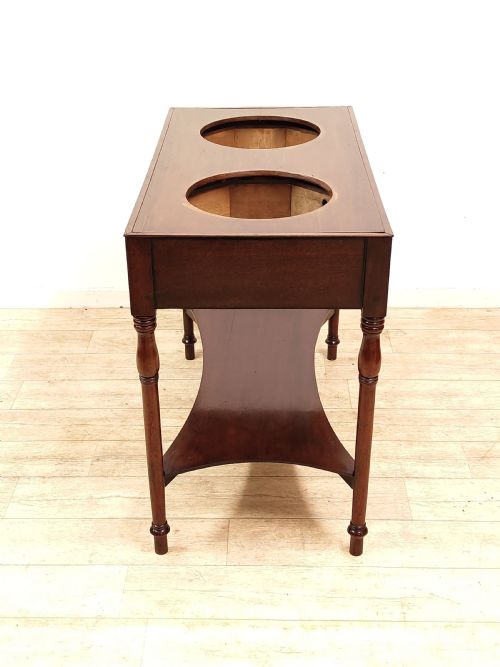 ANTIQUE GEORGIAN SOLID MAHOGANY DOUBLE HIS HERS WASH STAND - ADDITIONAL PHOTO 1