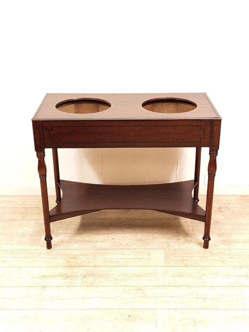 ANTIQUE GEORGIAN SOLID MAHOGANY DOUBLE HIS HERS WASH STAND - ADDITIONAL PHOTO 4