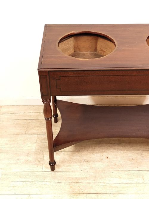 ANTIQUE GEORGIAN SOLID MAHOGANY DOUBLE HIS HERS WASH STAND - ADDITIONAL PHOTO 11