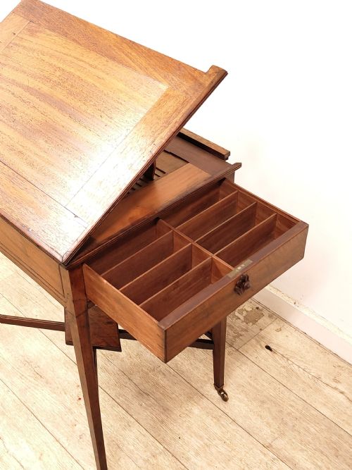 ANTIQUE GEORGIAN SOLID MAHOGANY READING ARCHITECT TABLE - ADDITIONAL PHOTO 3