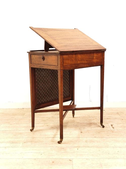 ANTIQUE GEORGIAN SOLID MAHOGANY READING ARCHITECT TABLE - ADDITIONAL PHOTO 5