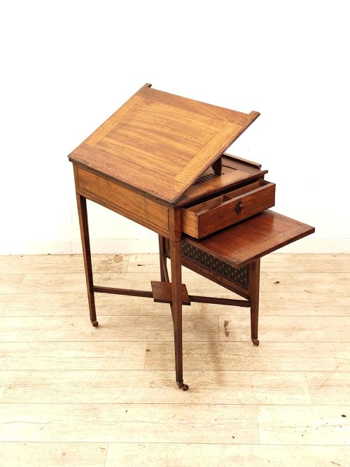 ANTIQUE GEORGIAN SOLID MAHOGANY READING ARCHITECT TABLE - ADDITIONAL PHOTO 11