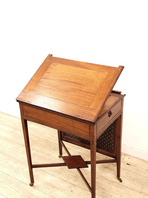ANTIQUE GEORGIAN SOLID MAHOGANY READING ARCHITECT TABLE - ADDITIONAL PHOTO 12