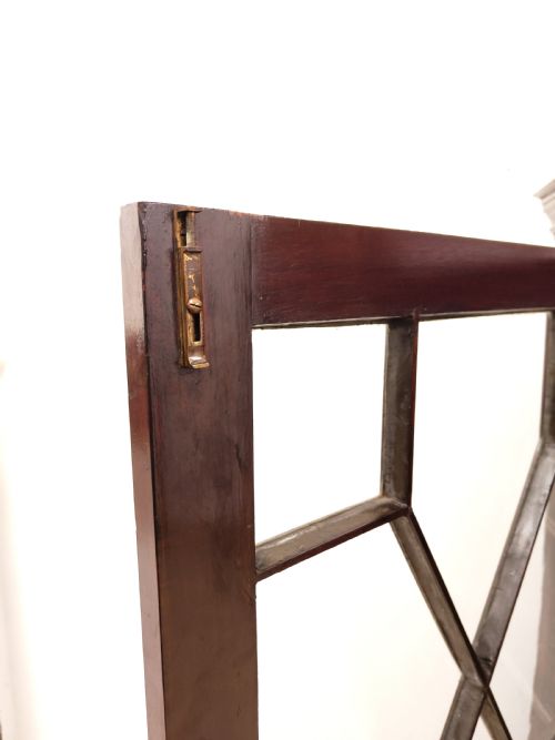 LARGE ANTIQUE SOLID MAHOGANY LATE GEORGIAN ASTRAGAL GLAZED ADJUSTABLE BOOKCASE - ADDITIONAL PHOTO 1
