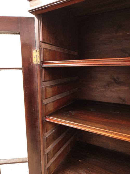 LARGE ANTIQUE SOLID MAHOGANY LATE GEORGIAN ASTRAGAL GLAZED ADJUSTABLE BOOKCASE - ADDITIONAL PHOTO 3