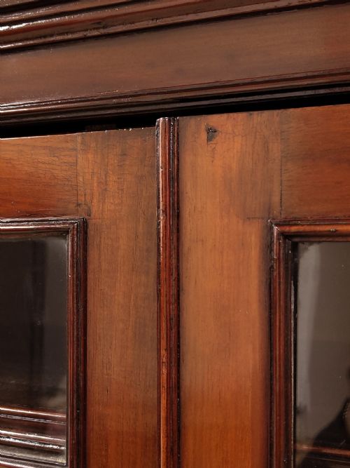 LARGE ANTIQUE SOLID MAHOGANY LATE GEORGIAN ASTRAGAL GLAZED ADJUSTABLE BOOKCASE - ADDITIONAL PHOTO 5