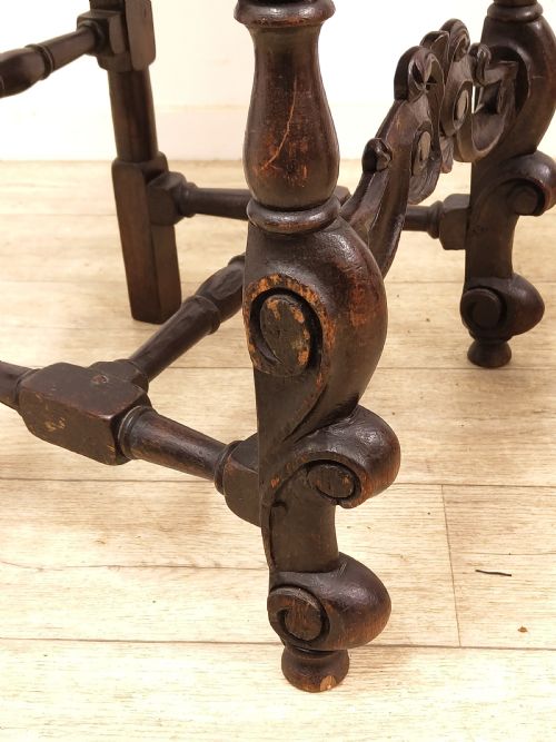 MATCHING PAIR OF ANTIQUE ORIGINAL 17TH CENTURY CAROLEAN CHARLES II WALNUT CANE CARVED CHAIRS - ADDITIONAL PHOTO 18