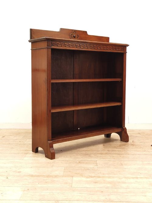 small antique edwardian solid mahogany adjustable open bookcase - CATEGORY: ANTIQUE BOOKCASES - DATED EDWARDIAN