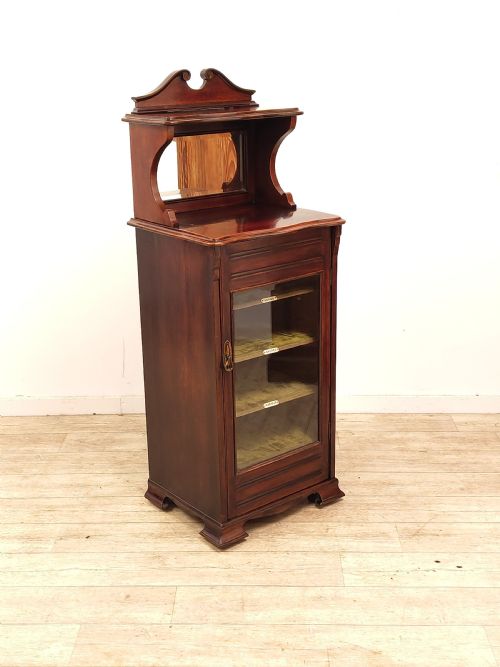 ANTIQUE EDWARDIAN WALNUT MUSIC CABINET - ADDITIONAL PHOTO 4