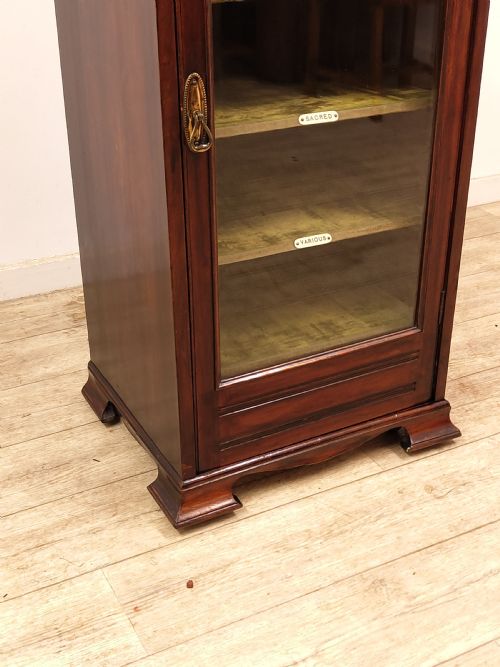 ANTIQUE EDWARDIAN WALNUT MUSIC CABINET - ADDITIONAL PHOTO 11