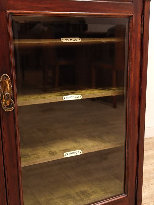 ANTIQUE EDWARDIAN WALNUT MUSIC CABINET - ADDITIONAL PHOTO 12