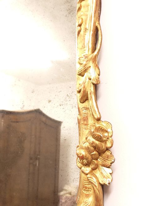 ANTIQUE DISTRESSED LATE 18TH CENTURY MERCURY PLATE GILTWOOD MIRROR - ADDITIONAL PHOTO 6