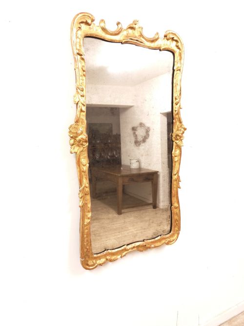 antique distressed late 18th century mercury plate giltwood mirror - CATEGORY: ANTIQUE MIRRORS - DATED GEORGIAN